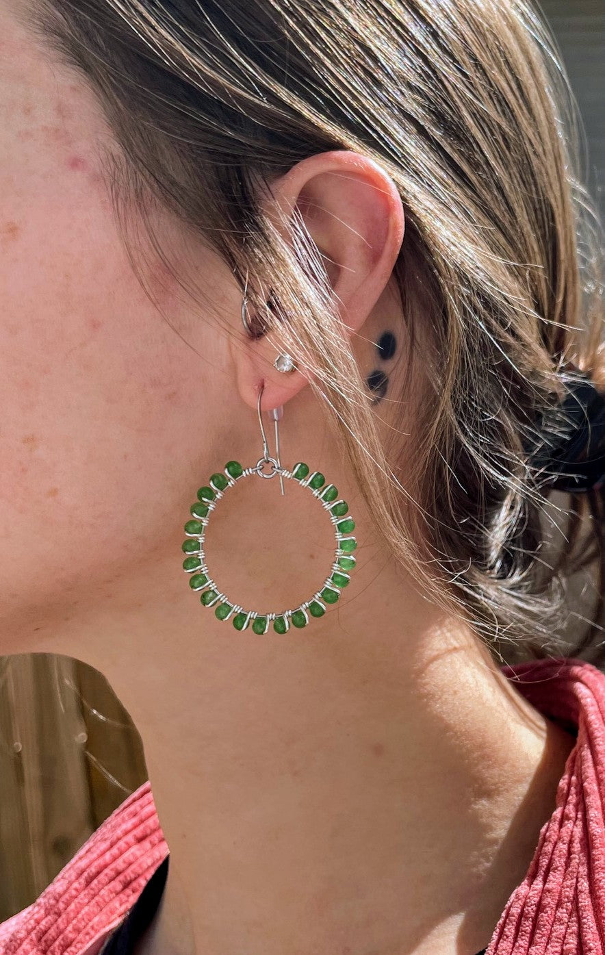 Aventurine Hoops