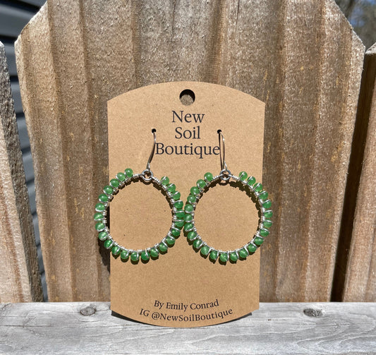 Aventurine Hoops