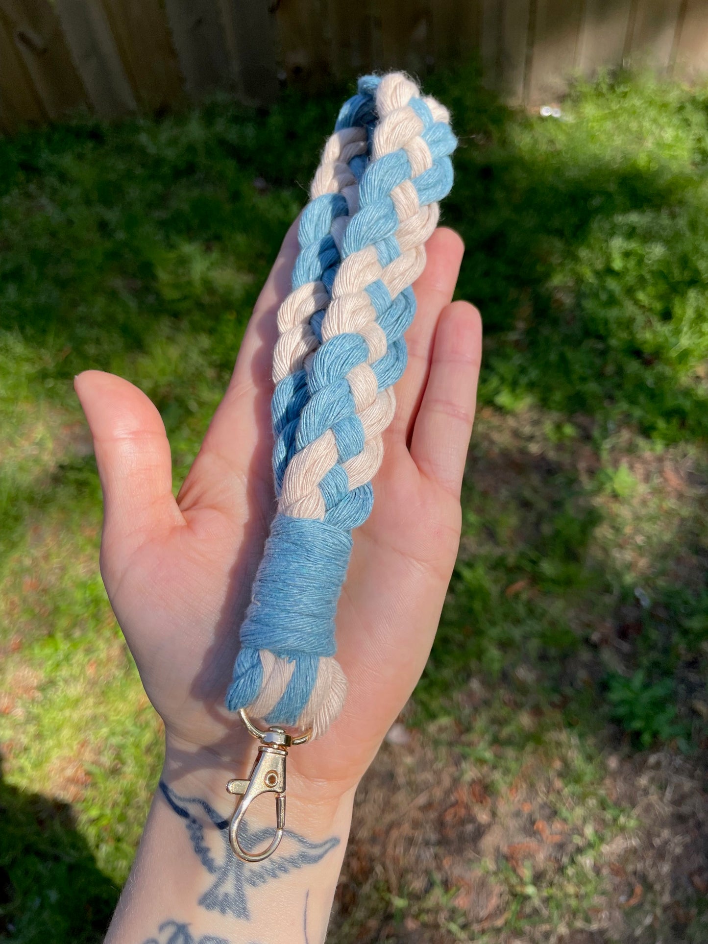 Braided Wristlet/Ocean Blue