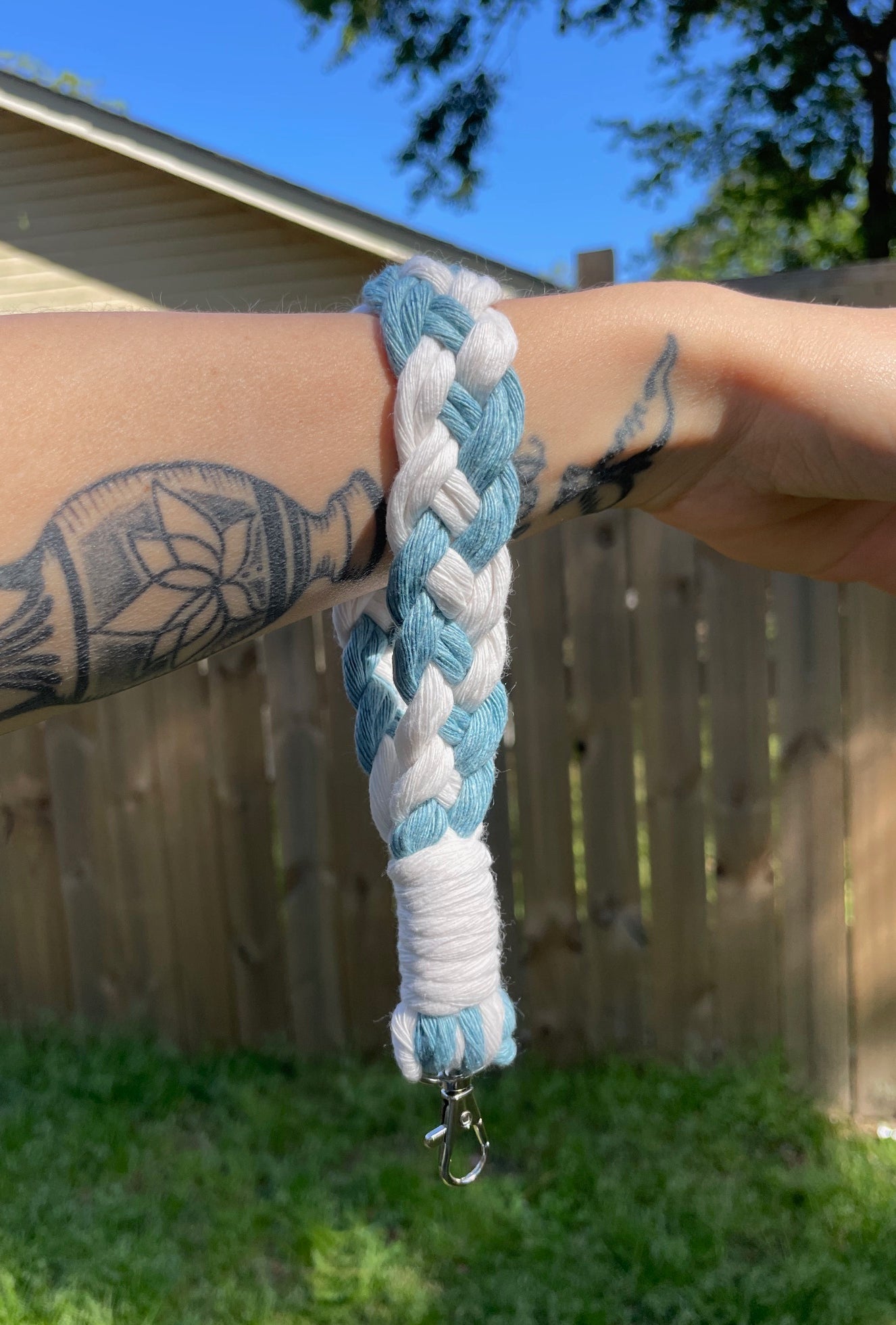 Braided Wristlet/Ocean Blue