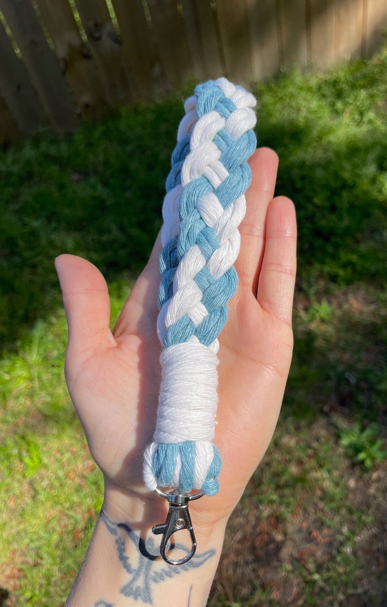 Braided Wristlet/Ocean Blue