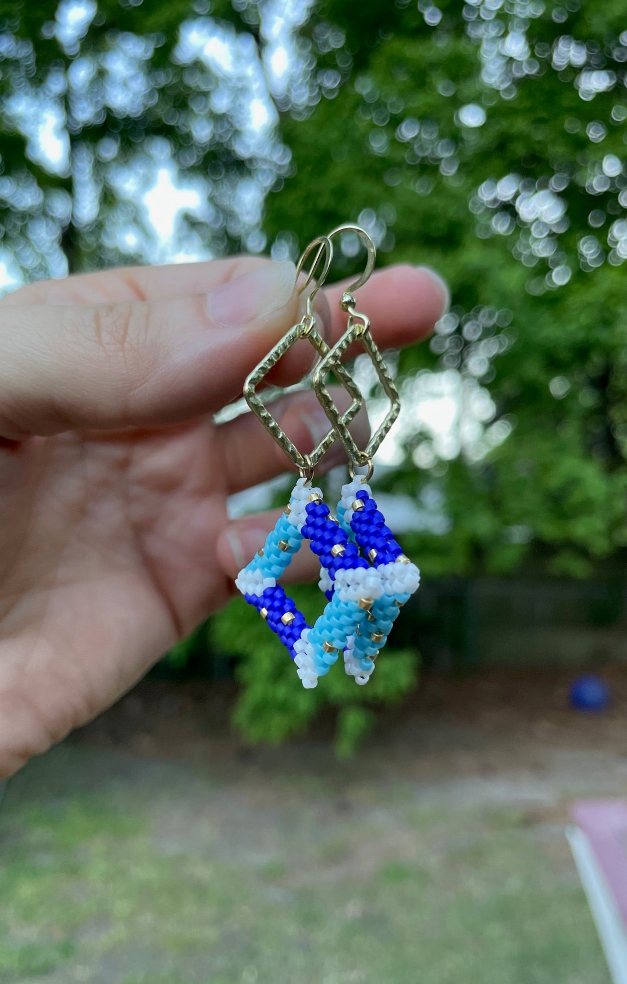 Blue Beaded Dangles