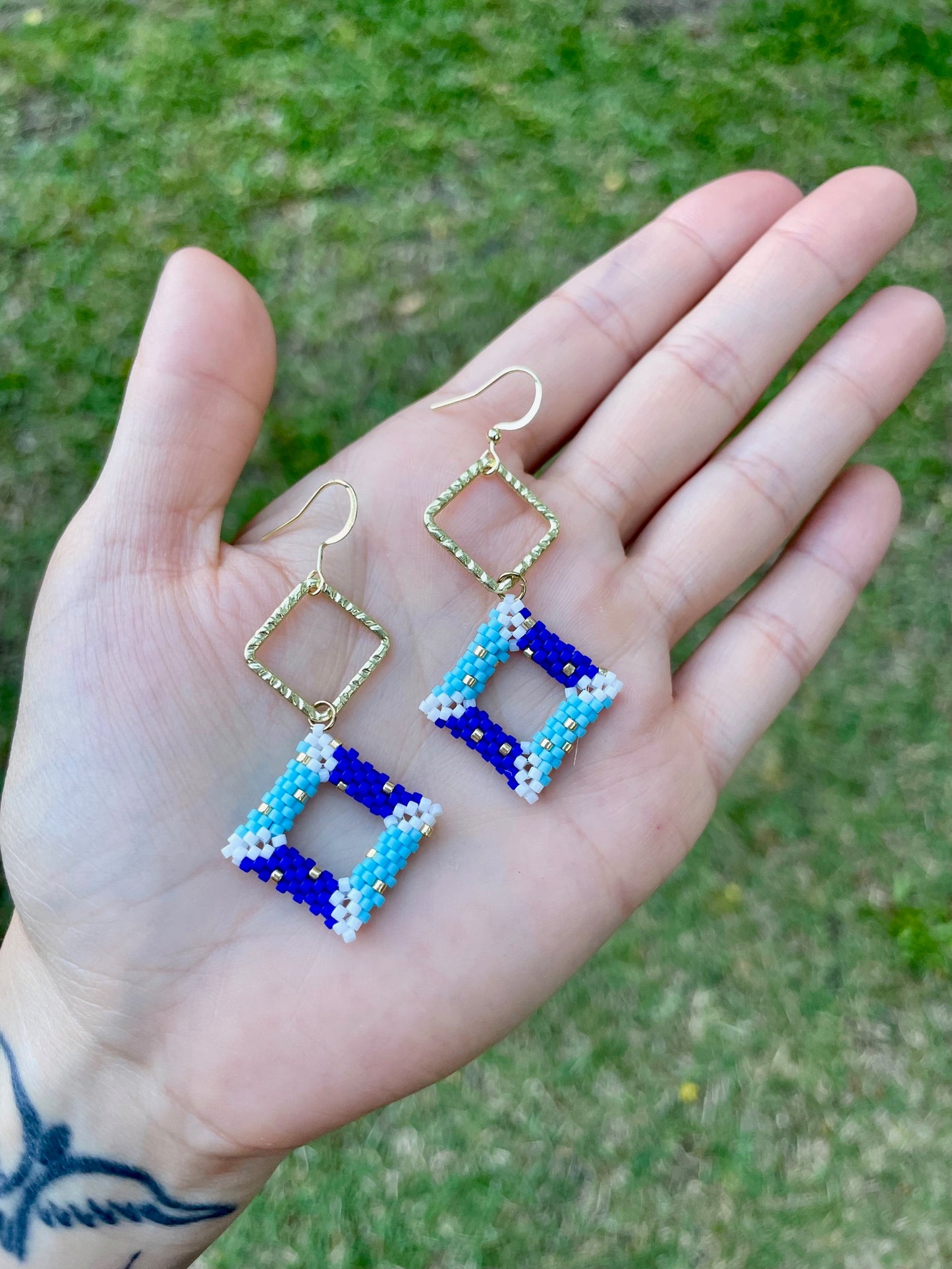 Blue Beaded Dangles